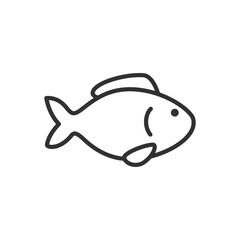 Fish, linear icon. Line with editable stroke