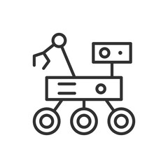 Rover, robotic spacecraft for planetary exploration, linear icon. Line with editable stroke