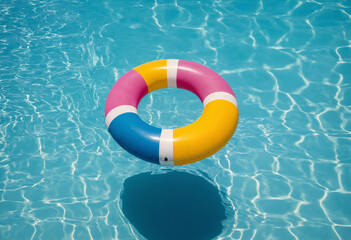 pool float in summer - obrazy, fototapety, plakaty