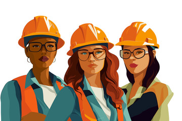 Diverse workers isolated flat cartoon people vector set. Builders and architects, repairman and engineers, women in uniform. Project managers, and employees in helmets