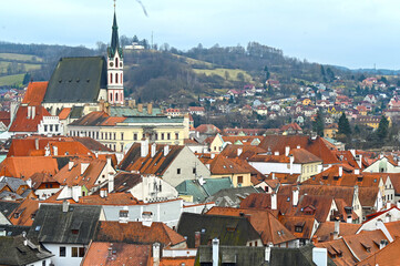 Fototapeta na wymiar The world-famous old town of Český Krumlov.
