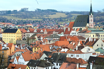 Fototapeta na wymiar The world-famous old town of Český Krumlov.