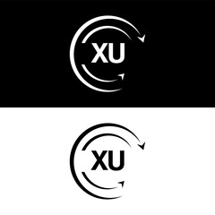XU letter  logo minimal unique and simple logo design, XU creative modern monogram logo style