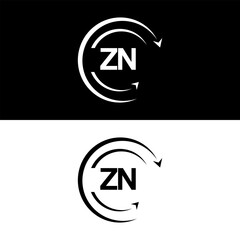 ZN letter  logo minimal unique and simple logo design, ZN creative modern monogram logo style

