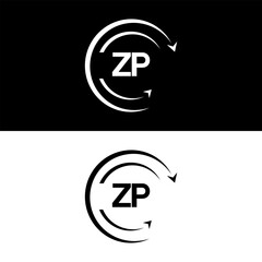 ZP letter  logo minimal unique and simple logo design, ZP creative modern monogram logo style
