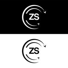 ZS letter  logo minimal unique and simple logo design, ZS creative modern monogram logo style
