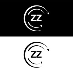 ZZ letter  logo minimal unique and simple logo design, ZZ creative modern monogram logo style
