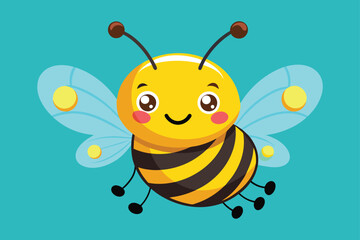 Cute Smiling Bee Vector Illustration Design