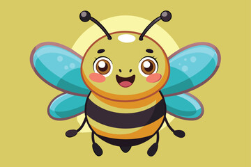 Cute Smiling Bee Vector Illustration Design