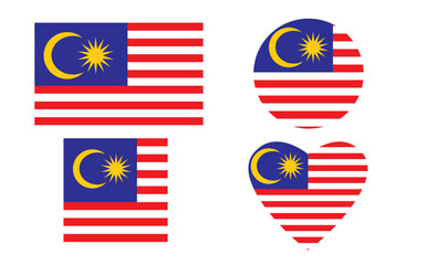 Malaysian flag. Malaysian national emblem set