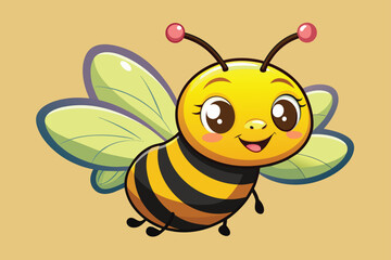 Cute Smiling Bee Vector Illustration Design