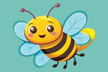 Cute Smiling Bee Vector Illustration Design