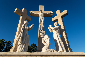 Sacred art statue of the crucifixion of Christ