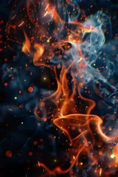 abstract background with fire with sparks