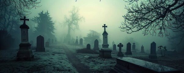 Shadowed Serenity: The Haunting Beauty of Mist-Enveloped Tombs