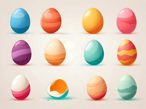 Set of easter eggs. Fantasy Egg Series. Unique Artwork with a Cheerful Splash of Colors.