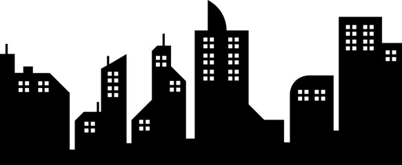 Obraz premium City Skyline And Light Silhouette