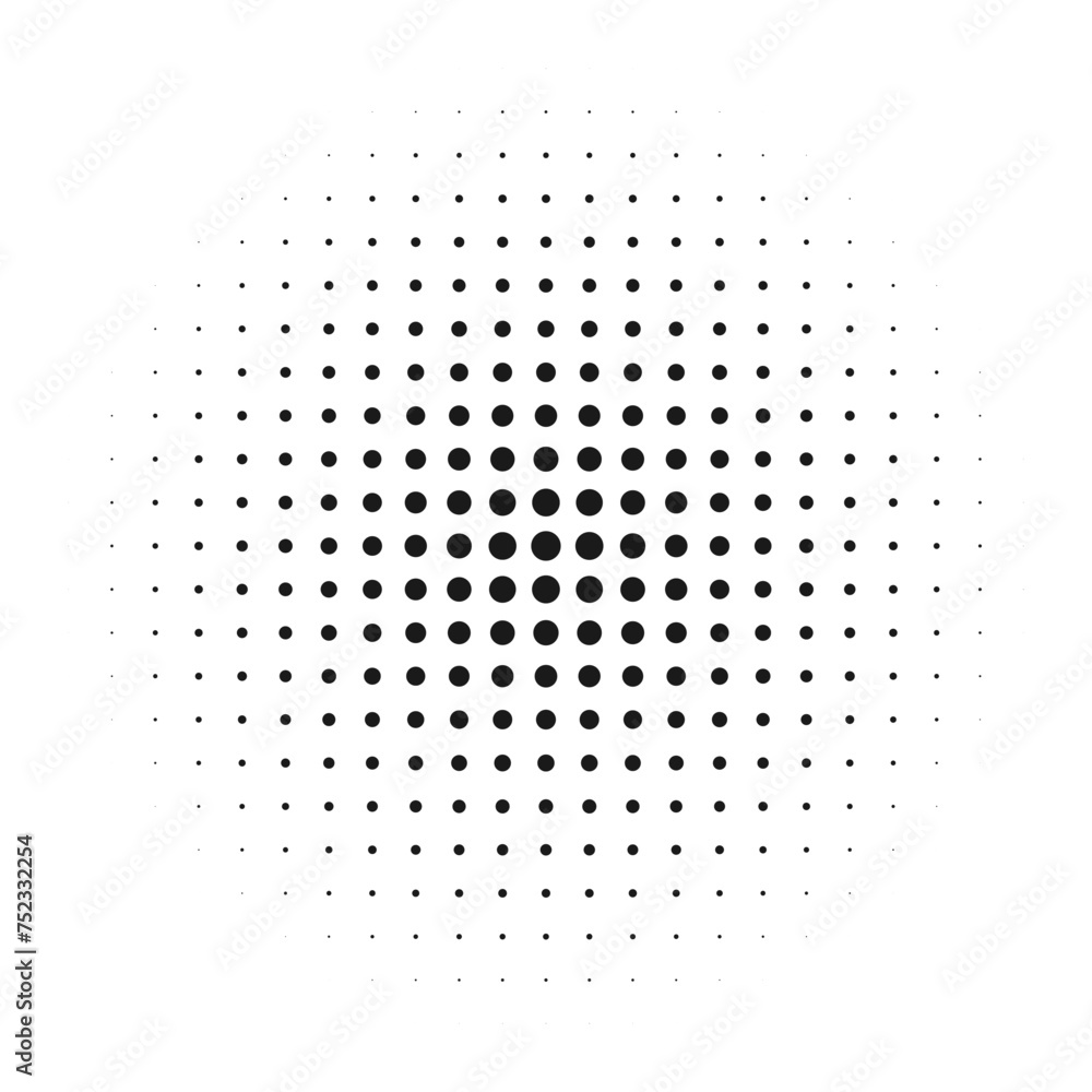 Wall mural circle halftone dots pattern gradient icon