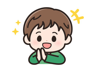 ありがとうの男の子の顔
