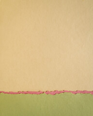 abstract paper landscape in beige and green pastel tones - collection of handmade rag papers