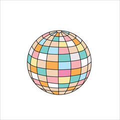 Colorful disco ball vector, disco ball clip art