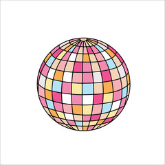 Colorful disco ball vector, disco ball clip art