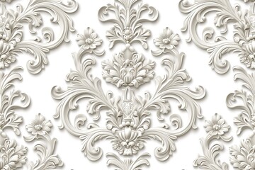 Flowing damask motifs in a single.background 