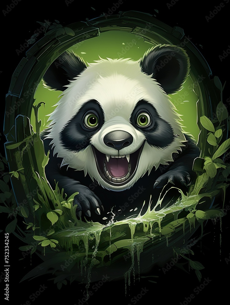 Poster panda in the forest