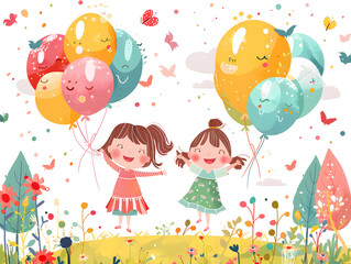 Bring Joy and Laughter to Children's Day with Cheerful Background Illustrations