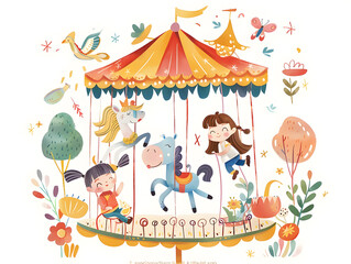 Spark Joy and Wonder with Children's Day Illustrations: Adorable animals and whimsical scenes for posters, activity books, and party decorations.