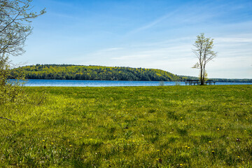 Bon Echo Provincial Park spring landscape image with Mazinaw lake view in Ontario, Canada.