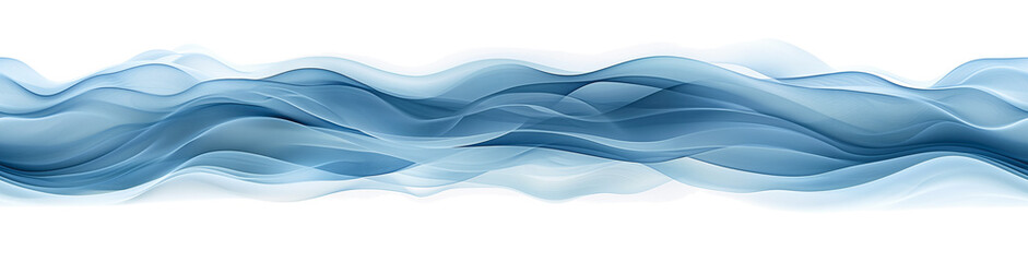Fototapeta premium Abstract dark blue color waves background. Horizontally seamless pattern. Empty white space up and down. Generative AI
