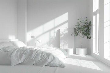 White Bedroom in an all White Room