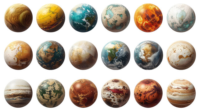 collection of stars and planets on space, ,isolated on a transparent backgroun.png