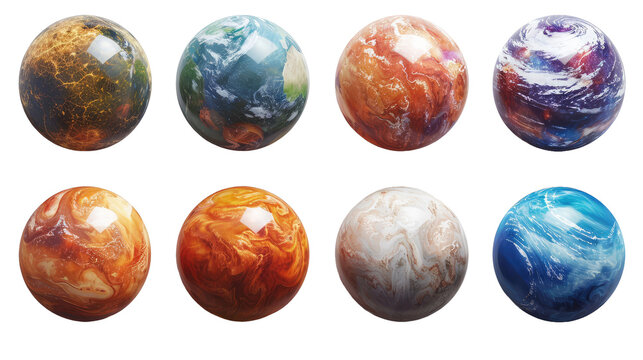 collection of stars and planets on space, ,isolated on a transparent background. PNG, cutout, or clipping path.png