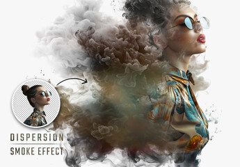 Smoke Dispersion Photo Effect Mockup. Generative Ai - obrazy, fototapety, plakaty