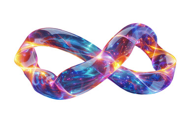 Infinity cosmic ribbon loop isolated on transparency