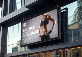 Billboard On Modern Building Mockup. Generative Ai