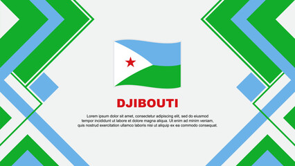 Obraz premium Djibouti Flag Abstract Background Design Template. Djibouti Independence Day Banner Wallpaper Vector Illustration. Djibouti Banner