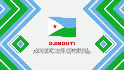 Obraz premium Djibouti Flag Abstract Background Design Template. Djibouti Independence Day Banner Wallpaper Vector Illustration. Djibouti Design