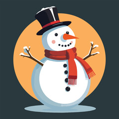 simple cute snowman vector isolated