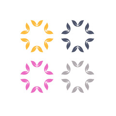 Ayurveda Wellness Hotel Resort Sign Symbol Logo isolated on White Vector