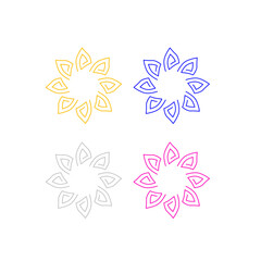 Ayurveda Wellness Hotel Resort Sign Symbol Logo isolated on White Vector