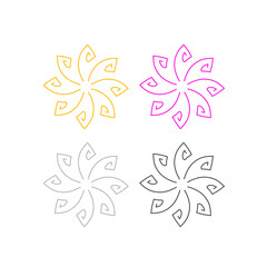 Ayurveda Wellness Hotel Resort Sign Symbol Logo isolated on White Vector