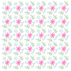 Spring Summer Natural Flowers Pattern Texture Background Vector