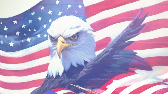 american flag and eagle