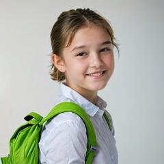 portrait of a smiling child with school bag