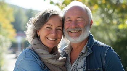 Fototapeta premium Senior couple Portrait, smiling and happy together