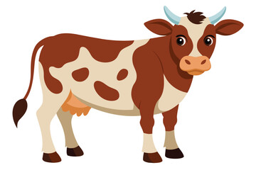 A cow cartoon isolated vector illustration 