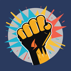 unique punch hand vector isolated